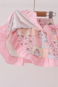 Pumpkin ruffle skorts set