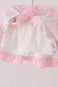 Pumpkin ruffle skorts set