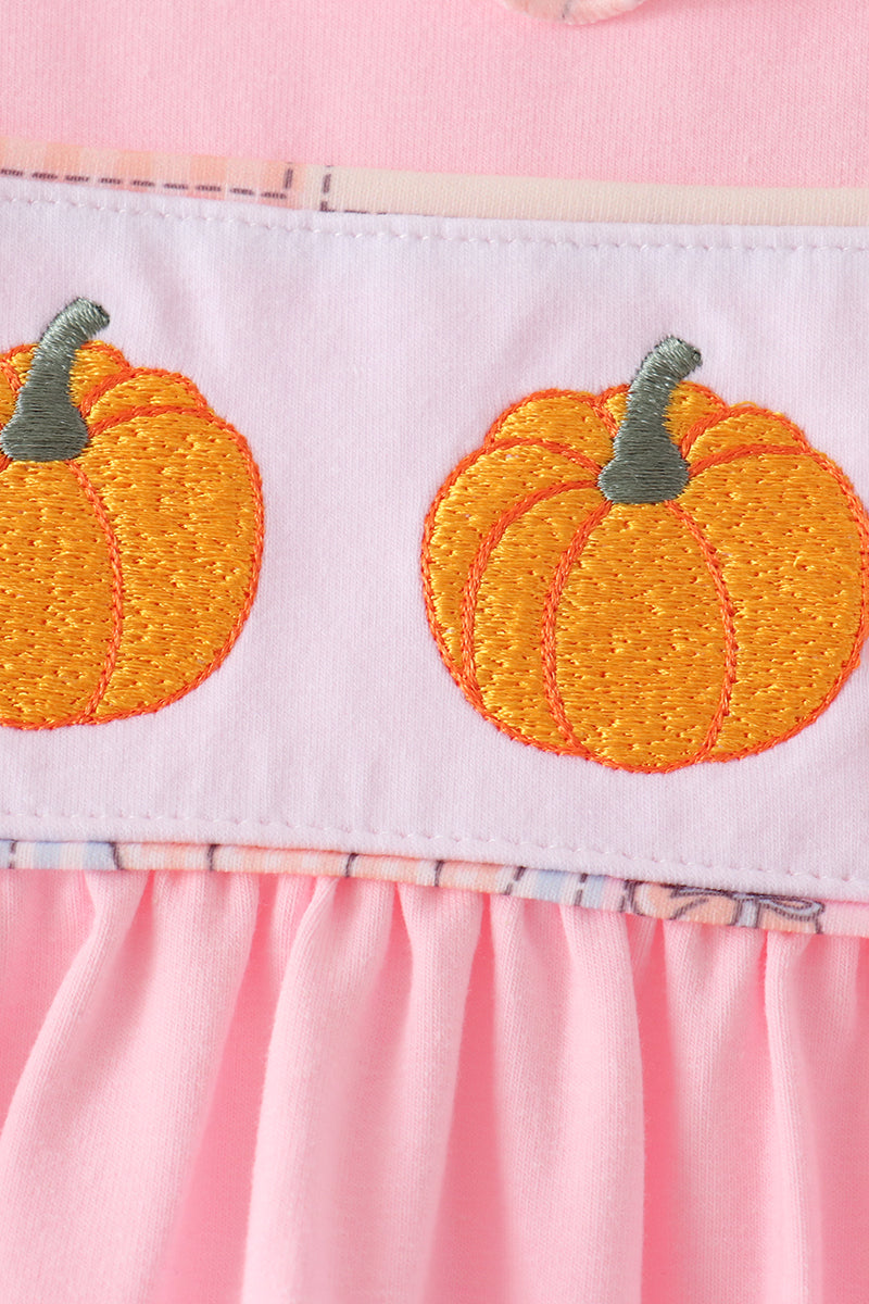 Pumpkin embroidery ruffle pants set