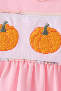 Pumpkin embroidery ruffle pants set
