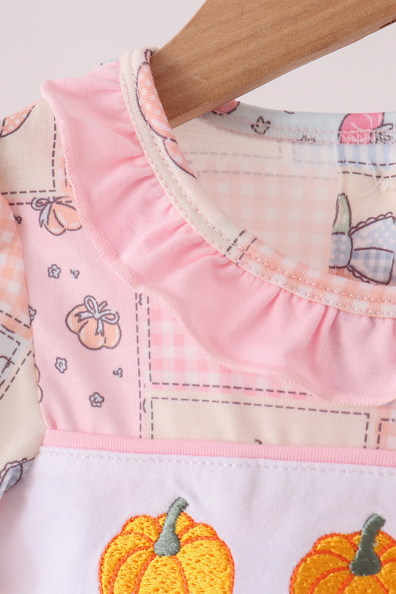 Pumpkin embroidery ruffle bubble