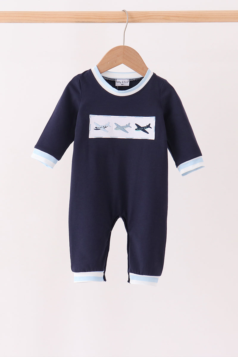 Airplane Embroidery Romper