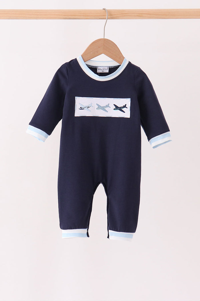Airplane Embroidery Romper