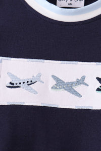 Airplane Embroidery Romper