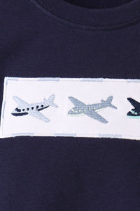 Airplane Embroidery Pants Set