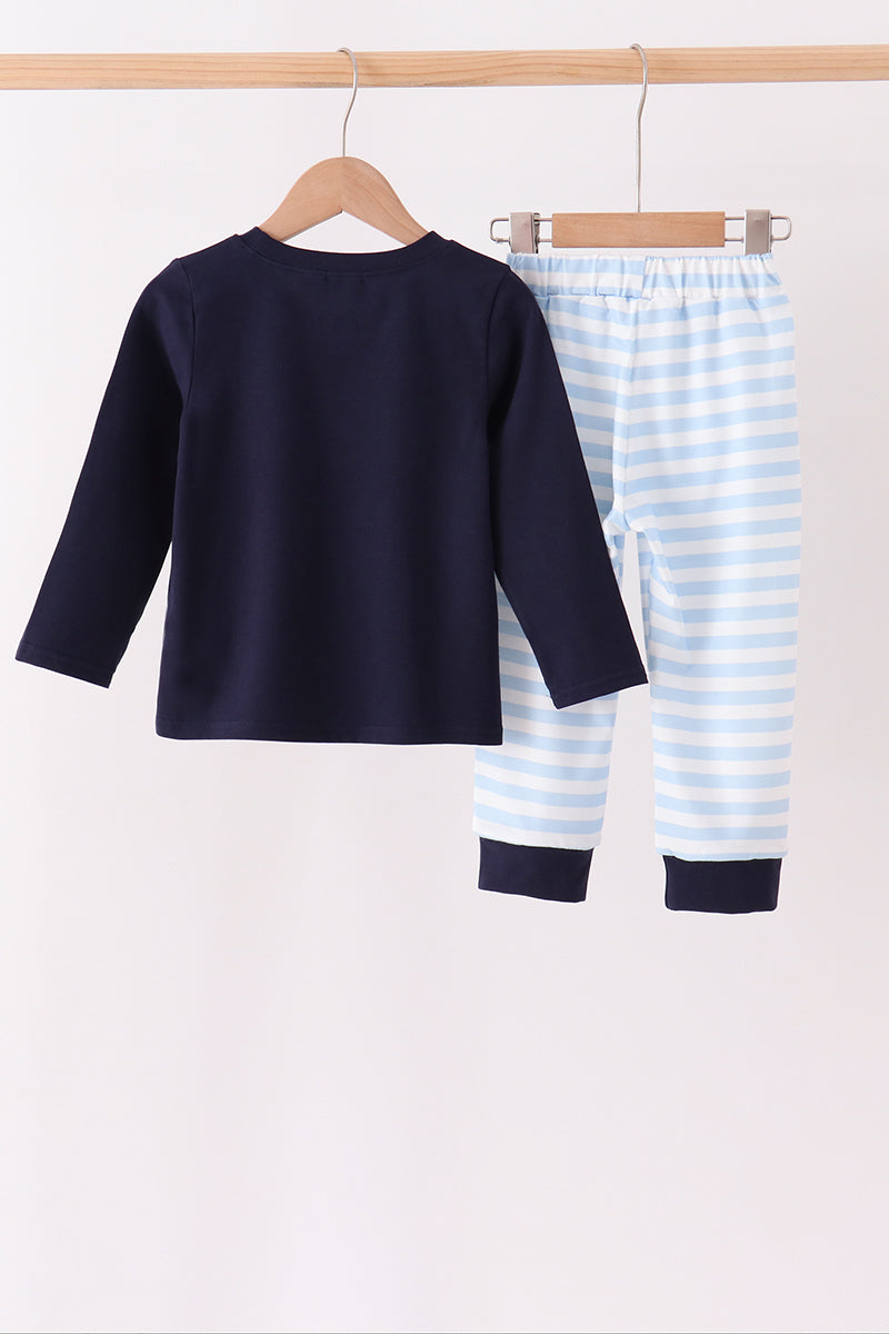 Airplane Embroidery Pants Set