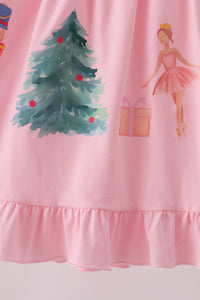 Nutcracker embroidery ruffle dress