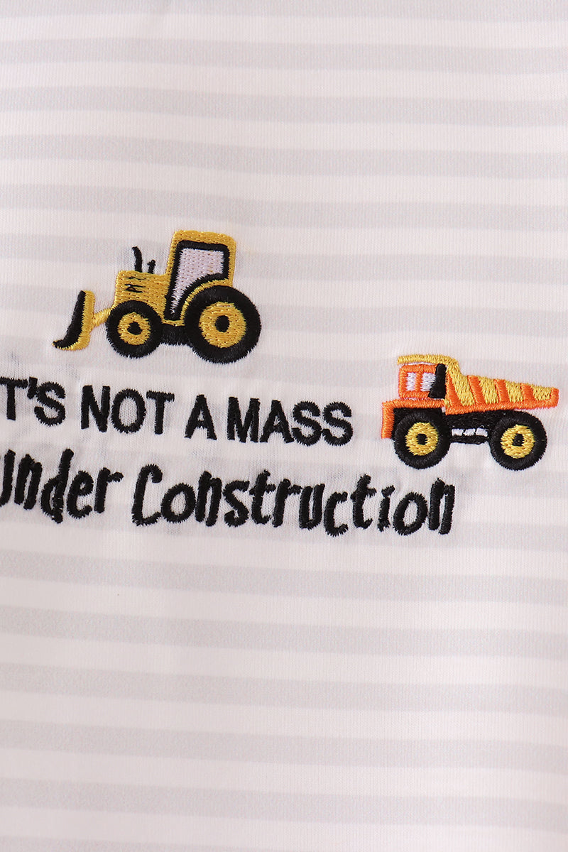 Construction vehicle embroidery jogger set