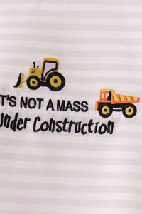 Construction vehicle embroidery jogger set