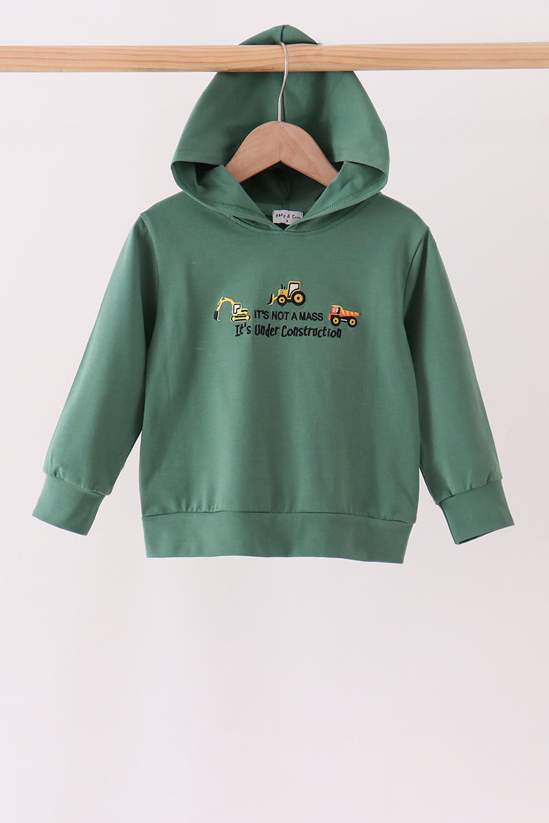 Construction vehicle embroidery hoodie