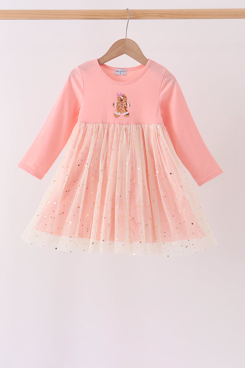 Gingerbread sequin tulle dress
