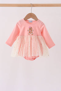 Gingerbread sequin tulle bubble