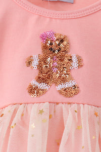 Gingerbread sequin tulle bubble