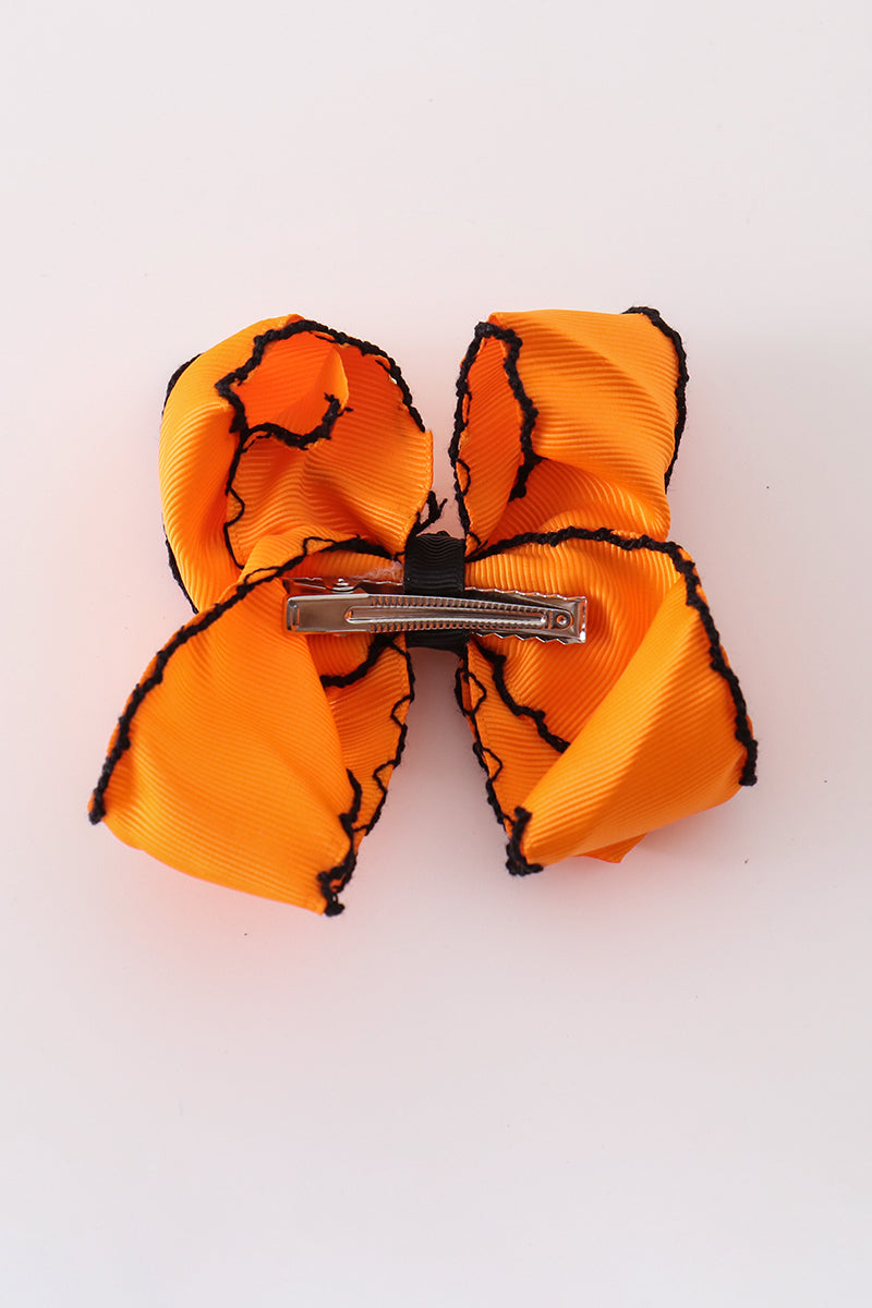 Ghost embroidery crochet edge hair bow