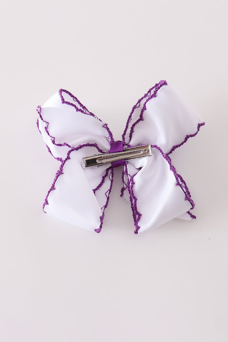 Witch hat embroidery crochet edge hair bow
