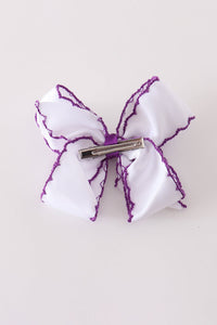 Witch hat embroidery crochet edge hair bow