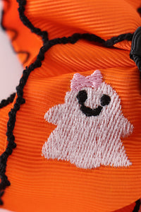 Ghost embroidery crochet edge hair bow