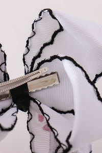 Ghost embroidery crochet edge hair bow