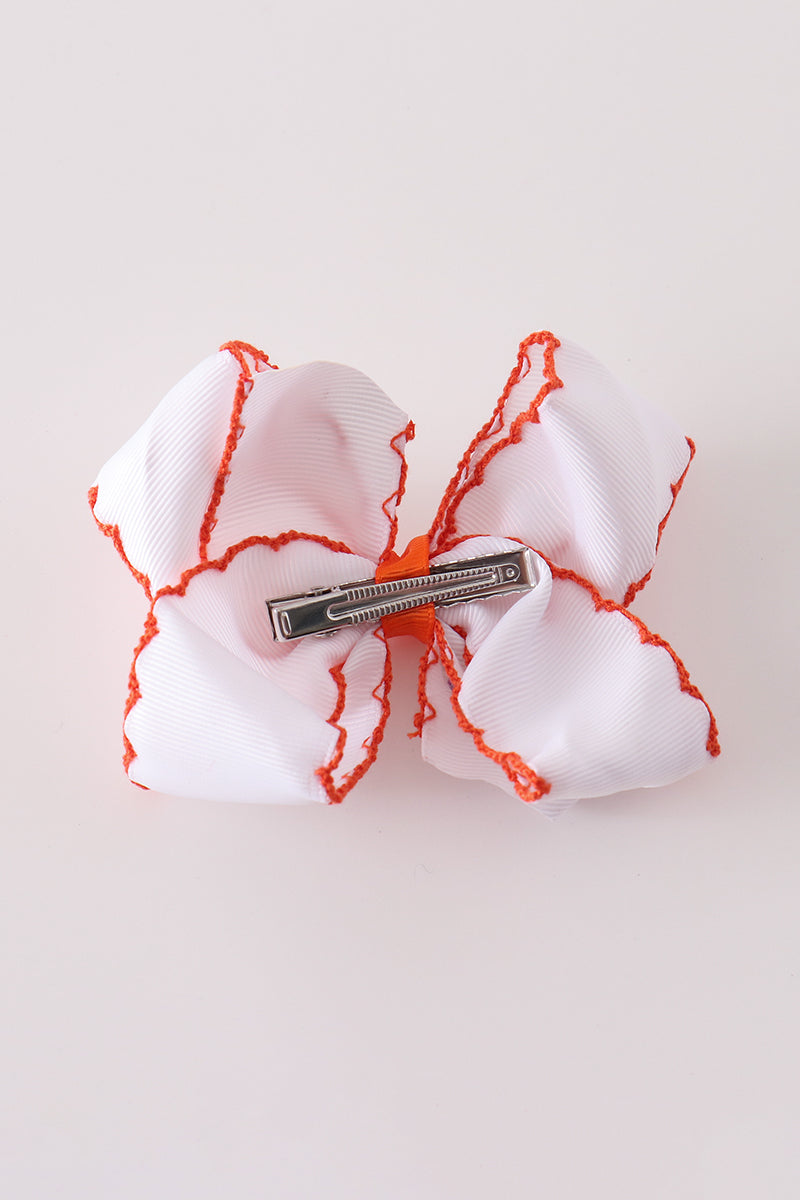 Turkey embroidery crochet edge hair bow