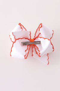 Turkey embroidery crochet edge hair bow