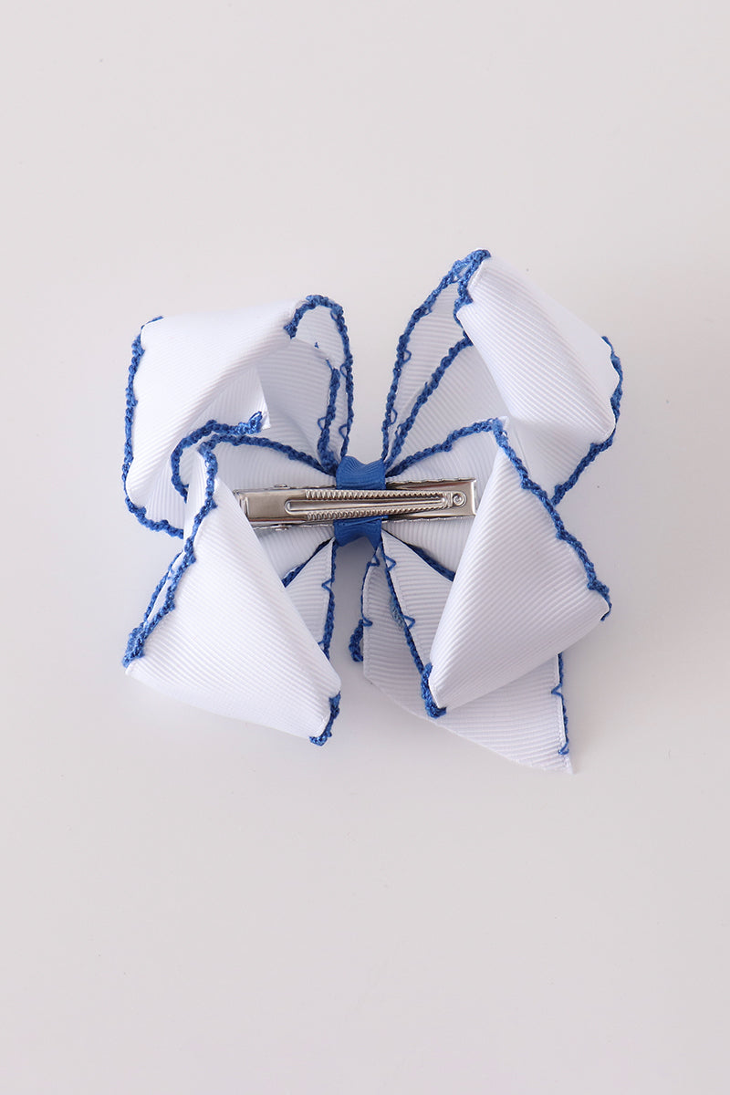 Turkey embroidery crochet edge hair bow