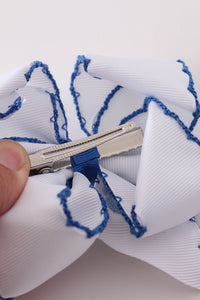 Turkey embroidery crochet edge hair bow
