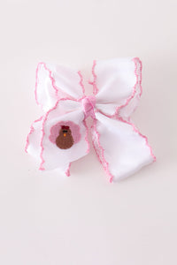 Turkey embroidery crochet edge hair bow