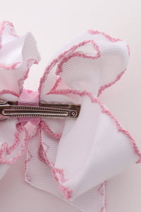 Turkey embroidery crochet edge hair bow