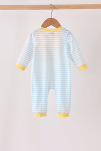 Excavator Applique Stripe Romper