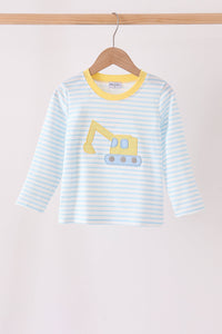 Excavator Applique Stripe Top