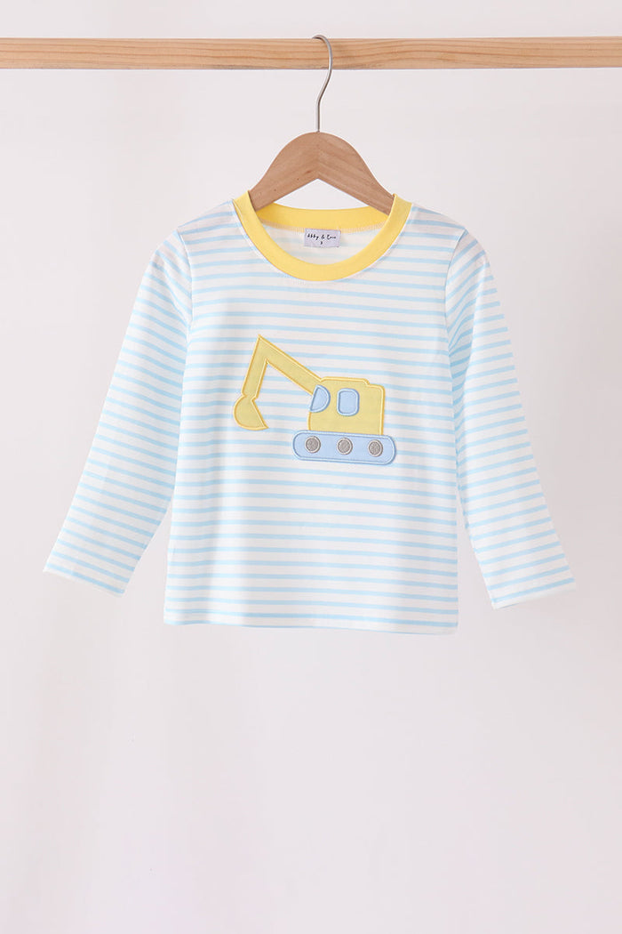 Excavator Applique Stripe Top