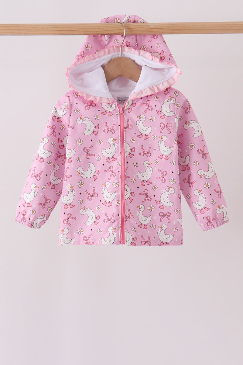 Goose Bow ruffle Raincoat