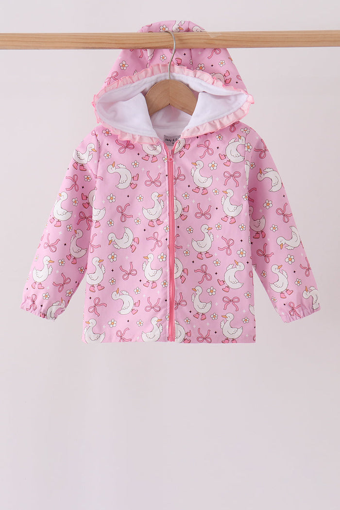 Goose Bow ruffle Raincoat