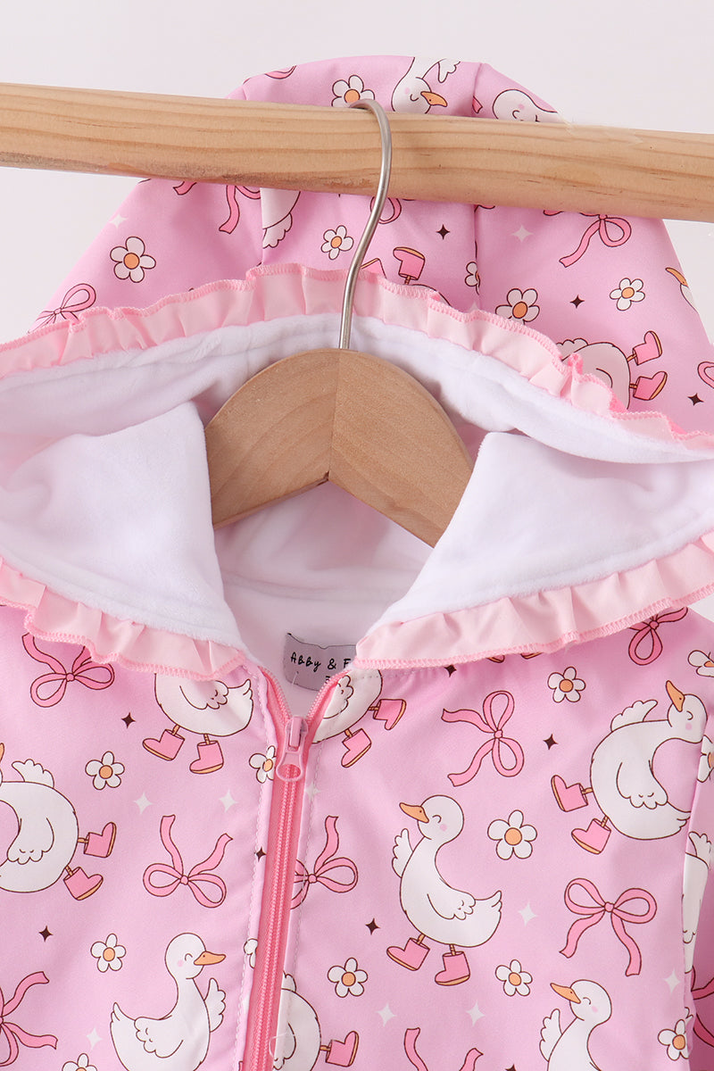 Goose Bow ruffle Raincoat
