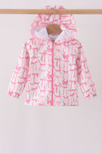 Pink Bow Ruffle Raincoat