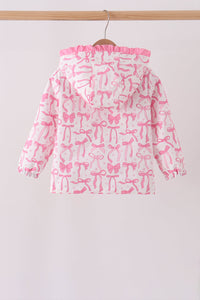 Pink Bow Ruffle Raincoat