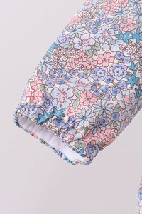 Multicolored Floral Ruffle Raincoat
