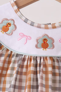 Turkey Bow Embroidery Bloomer Set