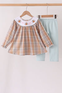Turkey Bow Embroidery Pants Set