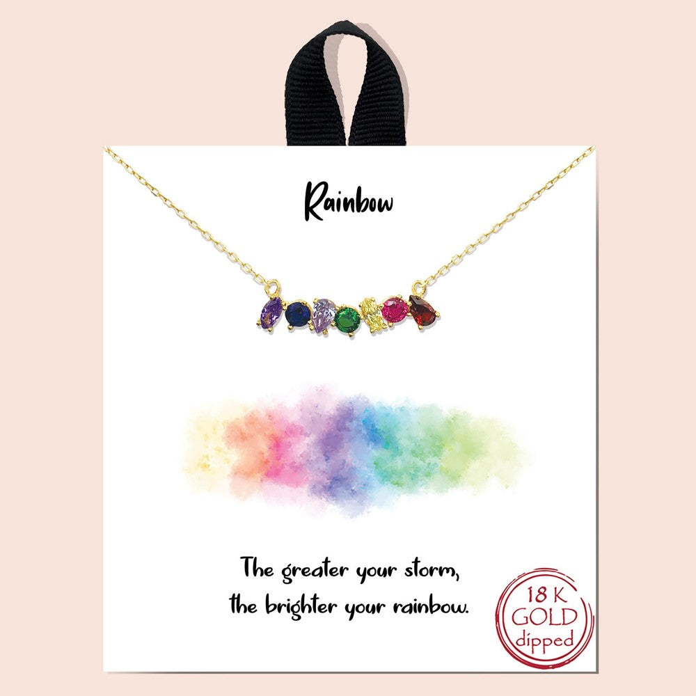 Dainty Necklace Featuring Rainbow Pendant
