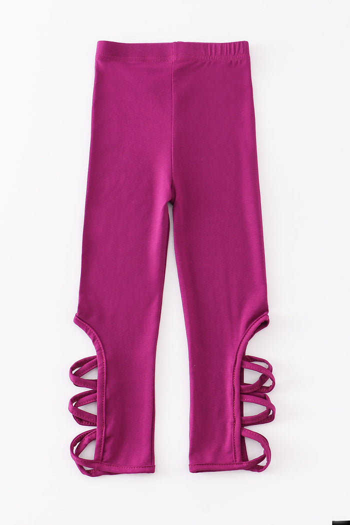 Purple Hollow Out Legging - Essential Southern Charm