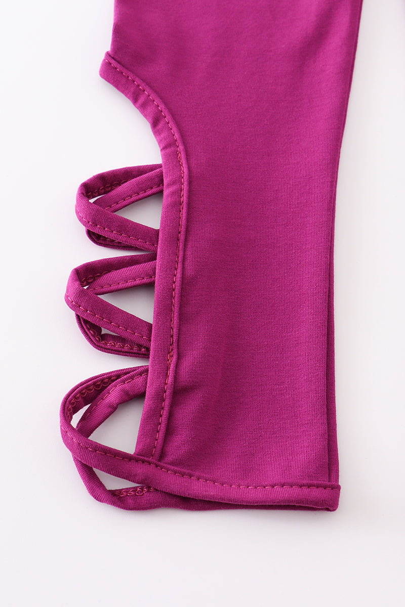 Purple Hollow Out Legging - Essential Southern Charm