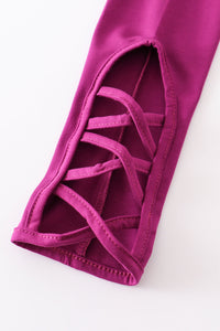 Purple Hollow Out Legging - Essential Southern Charm
