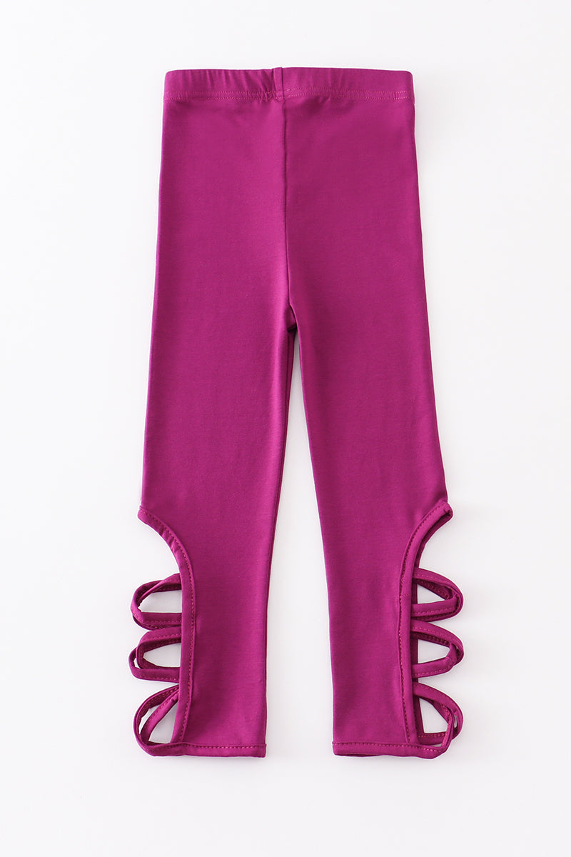 Purple Hollow Out Legging - Essential Southern Charm
