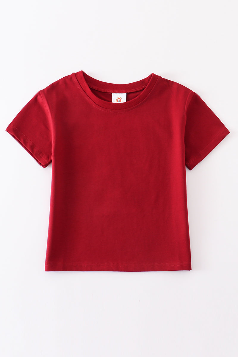 Maroon Blank Basic T-Shirt Adult Kids And Baby Bubble - Essential Southern Charm