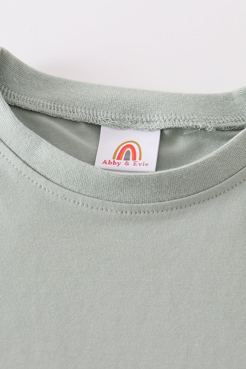 Sage Blank Basic T-Shirt Adult Kids And Baby Bubble - Essential Southern Charm