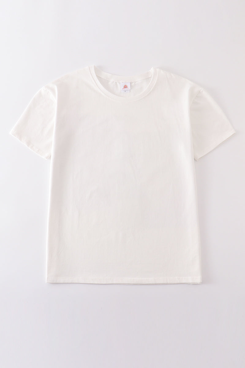 Cream Blank Basic T-Shirt Adult Kids And Baby Bubble - Essential Southern Charm