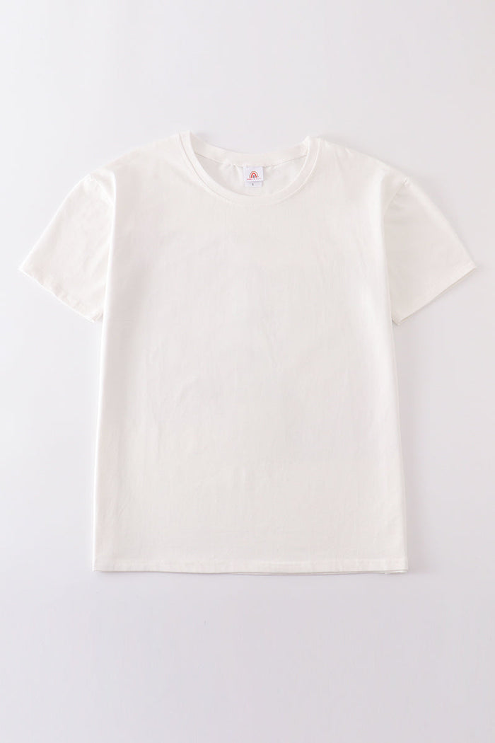Cream Blank Basic T-Shirt Adult Kids And Baby Bubble - Essential Southern Charm