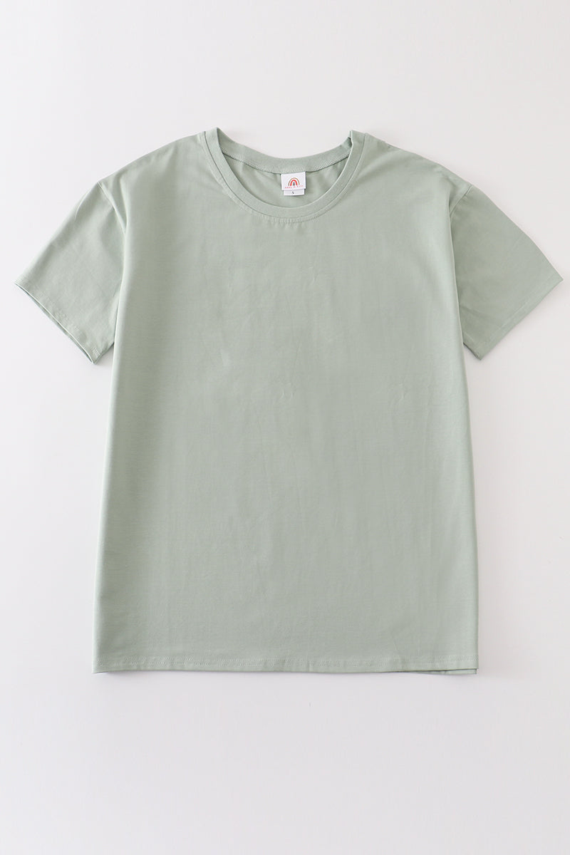 Sage Blank Basic T-Shirt Adult Kids And Baby Bubble - Essential Southern Charm