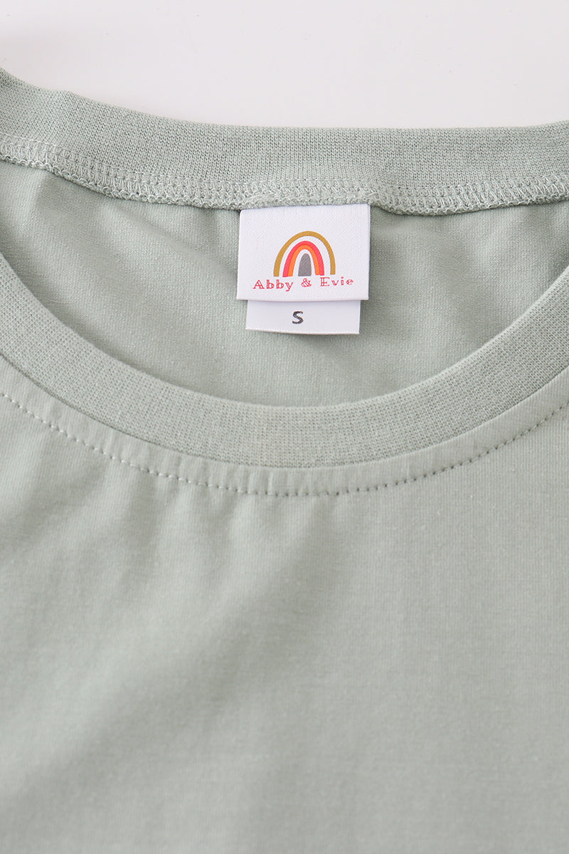 Sage Blank Basic T-Shirt Adult Kids And Baby Bubble - Essential Southern Charm